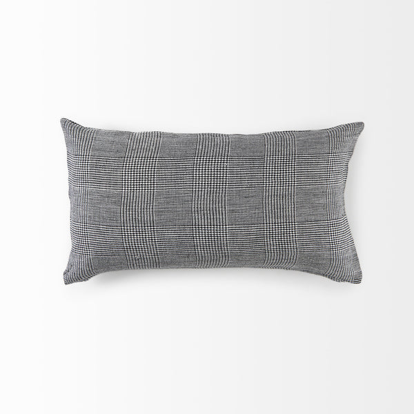 Ramone 14 x 26 White and Black Fabric Decorative Pillow Cover