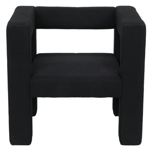 Felix Mixed Lumber Frame Chair in Black Cotton