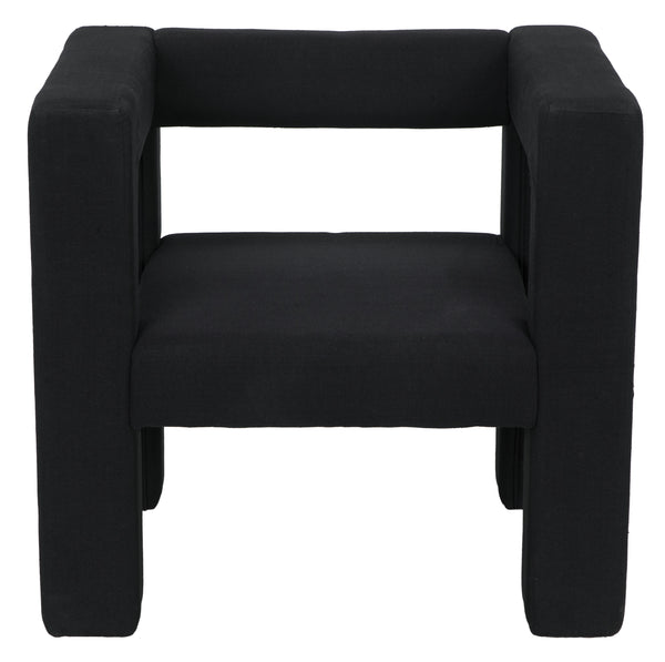Felix Mixed Lumber Frame Chair in Black Cotton