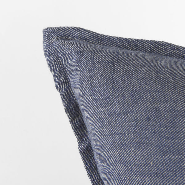 Aubrielle 20L x 20W Gray and Blue Fabric Color Blocked Decorative Pillow Cover