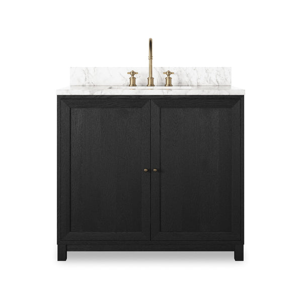Millie Single Vanity - Satin Drifted Black Veneer
