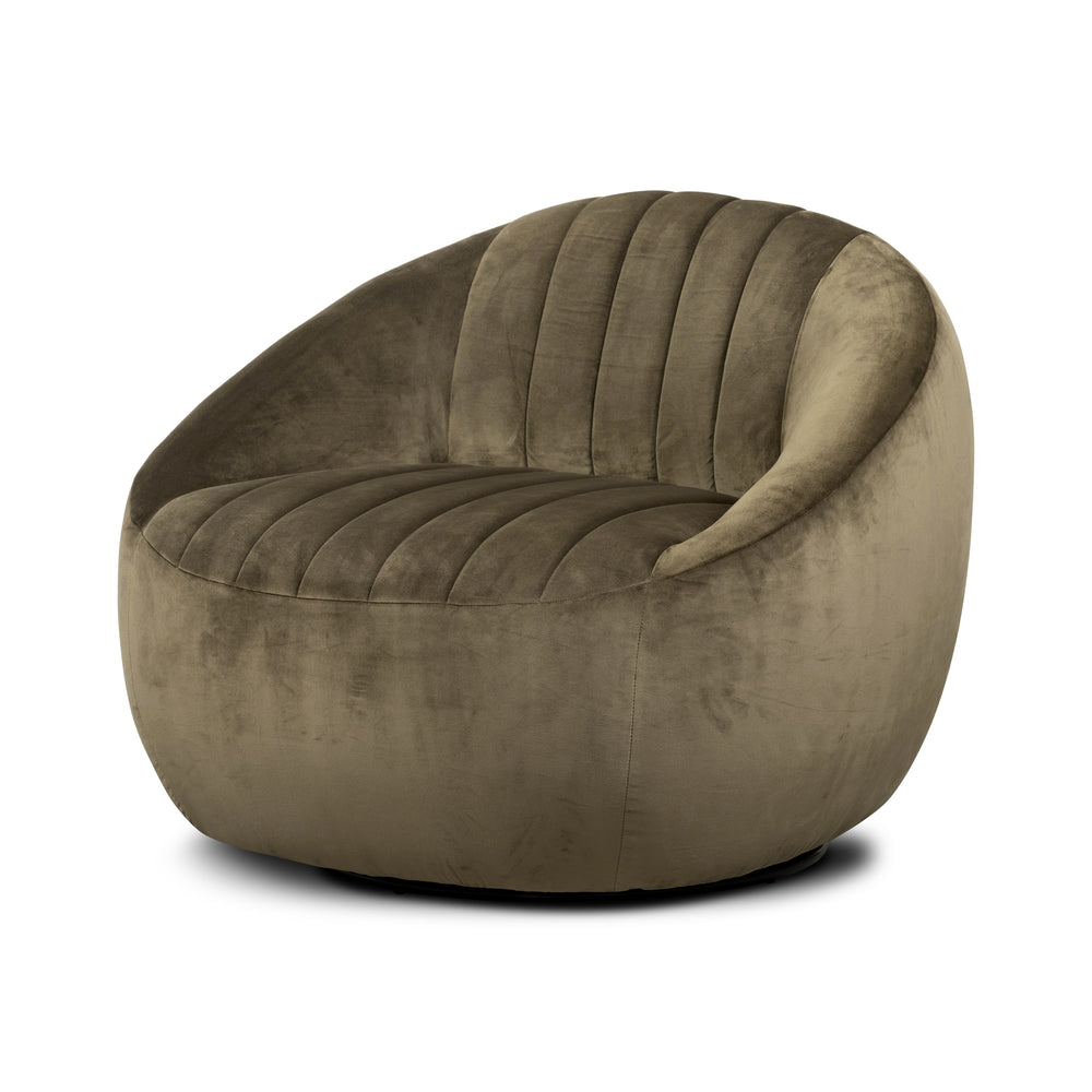 Audie Swivel Chair In Surrey Olive