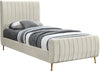 Marcos Twin Bed In Cream Velvet