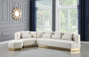 Dianna Ottoman In Cream Velvet