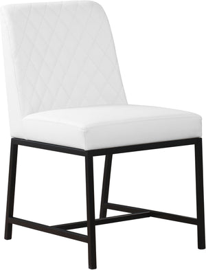 Bernard Dining Chair In White Faux Leather