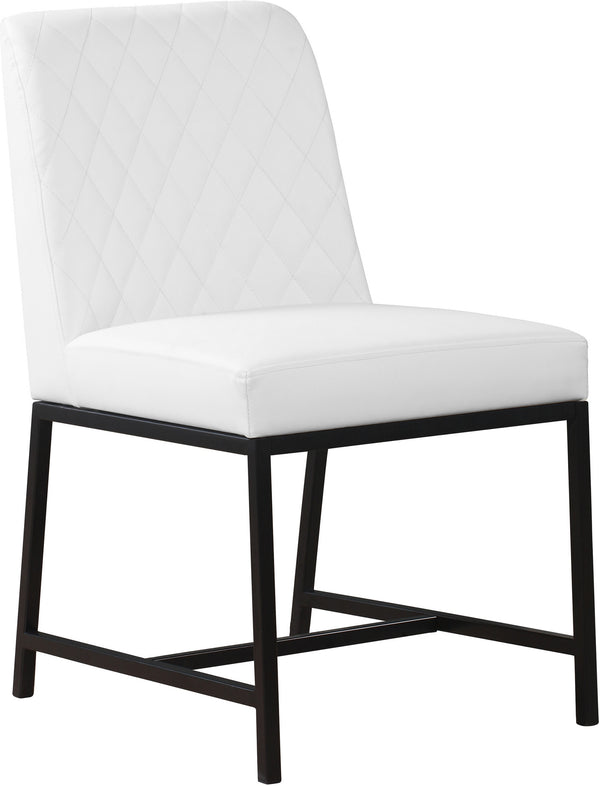 Bernard Dining Chair In White Faux Leather