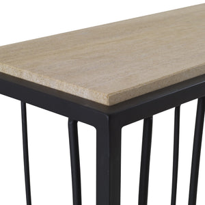 Reed Travertine Console Table