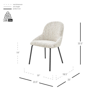 Katrisa KD Boucle Dining Side Chair, Zenith White