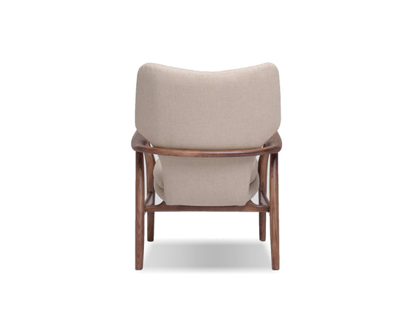 INGRID Occasional Chair in oatmeal tweed ash stained in light