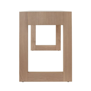 TWO DRAWER DESK WITH FLUTED DETAIL IN NATURAL OAK