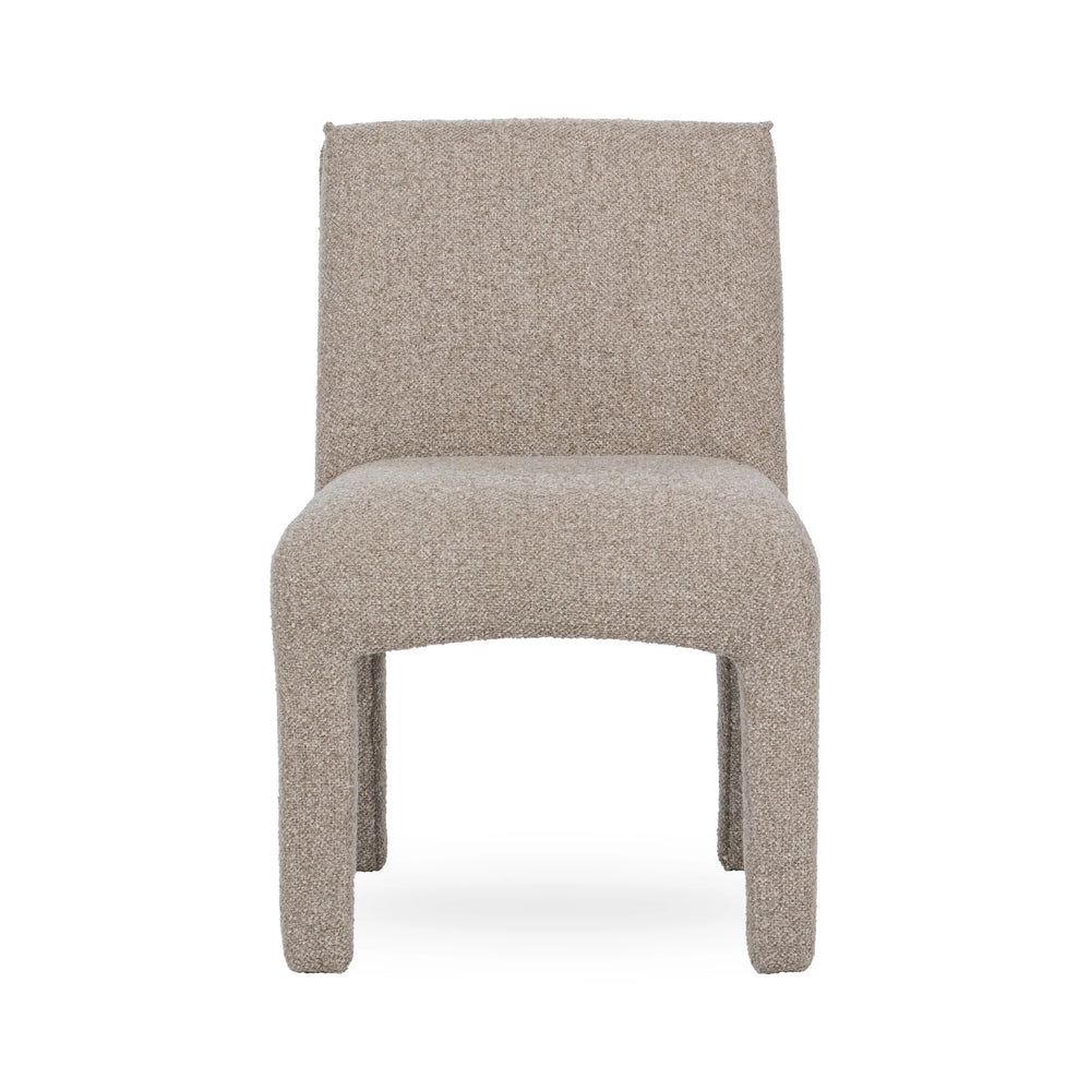 Branzon Upholstered Dining Chair with Sculpted Curves in Sandy Brown