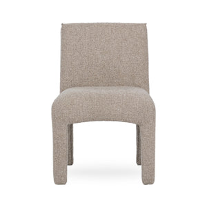 Branzon Upholstered Dining Chair with Sculpted Curves in Sandy Brown