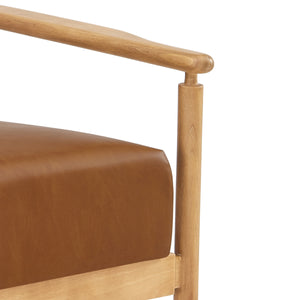 Arnold Faux Leather Accent Arm Chair, Casa Caramel