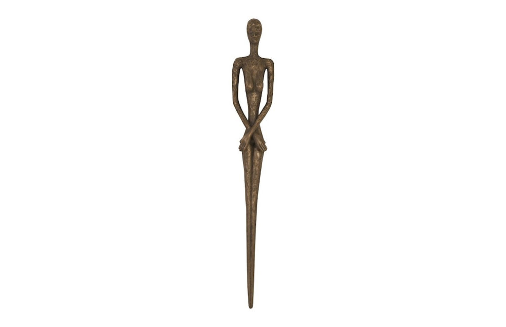 Skinny Female Wall Art, Resin, Bronze