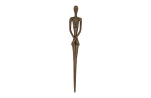 Skinny Female Wall Art, Resin, Bronze