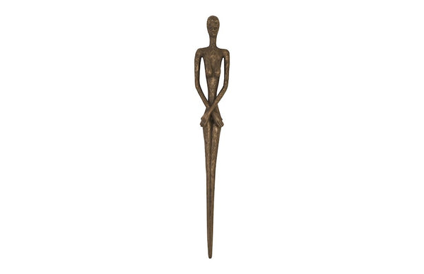 Skinny Female Wall Art, Resin, Bronze