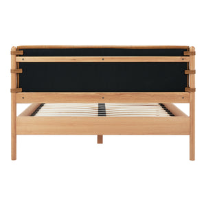 Colby King Bed with Leather Headboard and Oak Legs