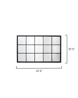 Tribecca Iron Grid Rectangle Wall Mirror, Black
