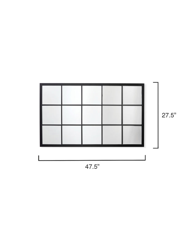 Tribecca Iron Grid Rectangle Wall Mirror, Black