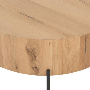 Eaton Drum Coffee Table In Light Oak Resin