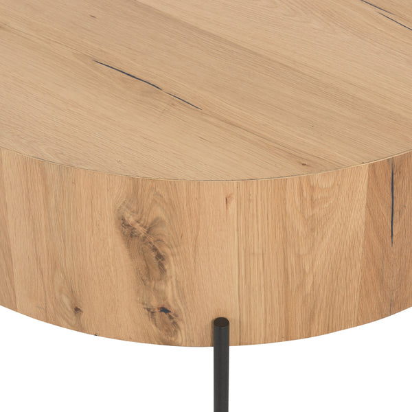 Eaton Drum Coffee Table In Light Oak Resin