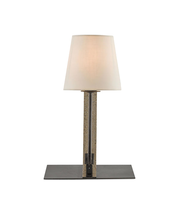 Oldknow Bookcase Lamp In Polished Concrete & Aged Steel