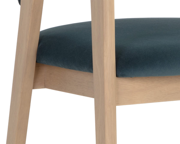 MILTON DINING ARMCHAIR - LIGHT WASH - MEG DUSTY TEAL