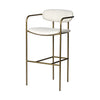 Parker 30" Seat Height Cream Fabric Seat Gold Metal Bar Stool