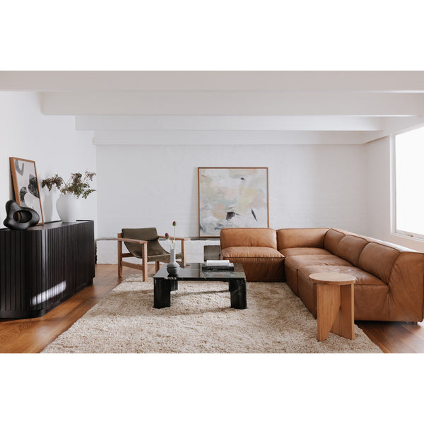 Moe's Form Ottoman Sonoran Tan Leather