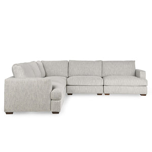 Ludwig Upholstered Sectional - Ivory with T-Cushion Design