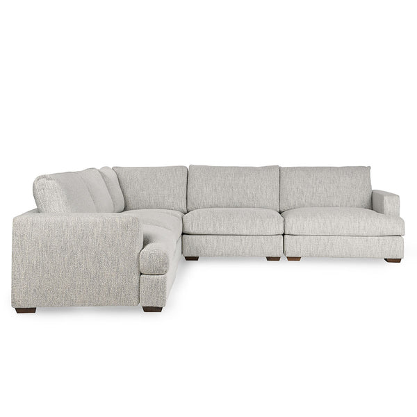 Ludwig Upholstered Sectional - Ivory with T-Cushion Design