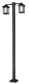 Mesa 2 Head Outdoor Post in Black Finish