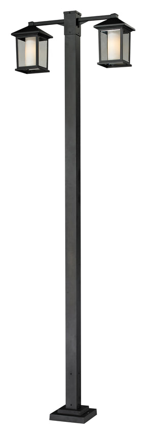 Mesa 2 Head Outdoor Post in Black Finish