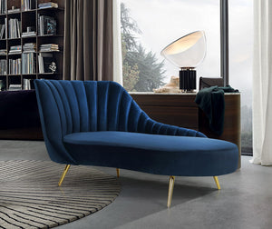 Josefina Chaise In Navy Velvet