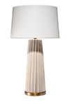 Pleated Ceramic Table Lamp with Linen Shade, Cream