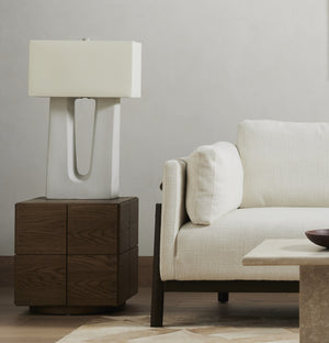 Cuit Table Lamp In Matte White Ceramic