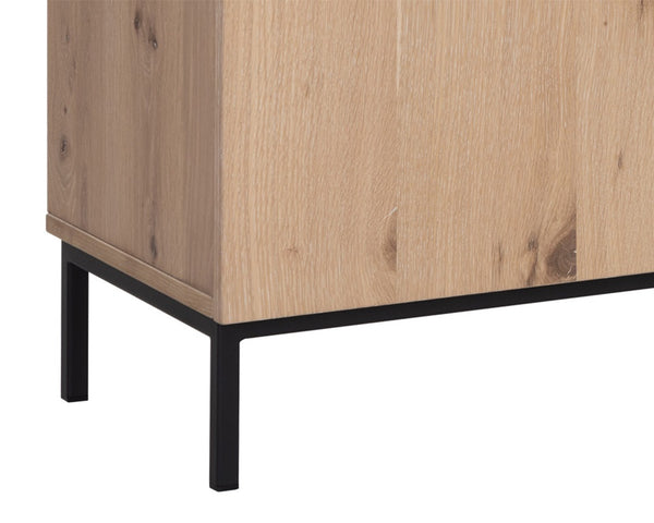 AMBROSE MODULAR MEDIA CONSOLE AND CABINET - RUSTIC OAK - BLACK
