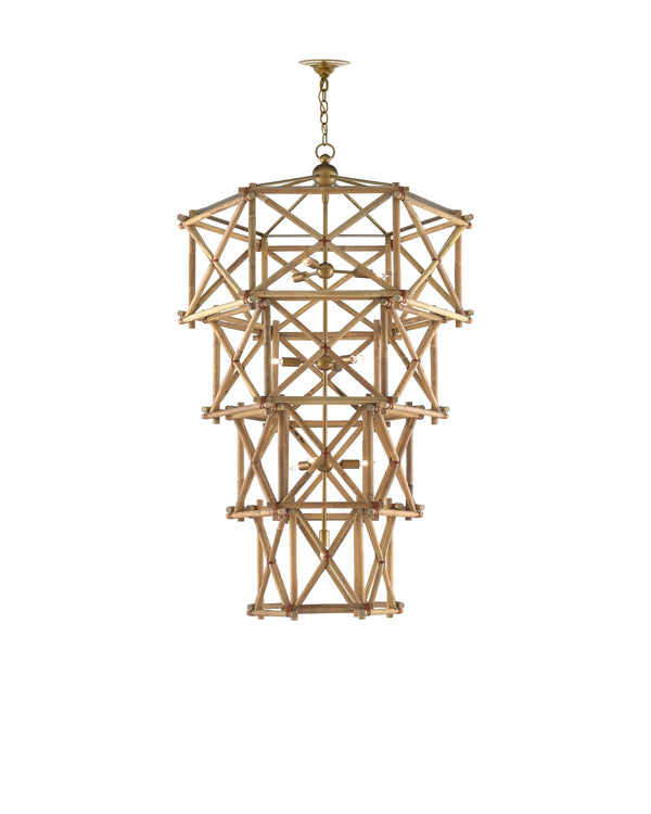 Kingali Grande Chandelier In Natural & New Brass
