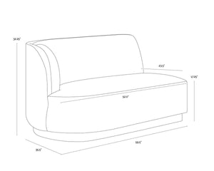 JACLYN MODULAR - LEFT ARMCHAIR - EGYPT LIGHT GREY / DANNY MEDIUM GREY