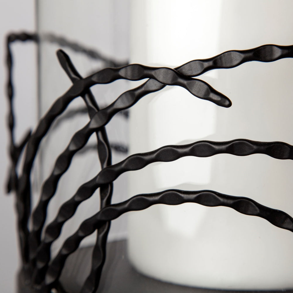 Cutlass I Set of Two Black Metal Base Table Candle Holders