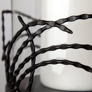 Cutlass I Set of Two Black Metal Base Table Candle Holders