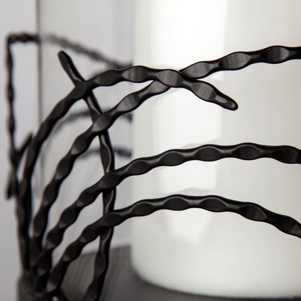 Cutlass I Set of Two Black Metal Base Table Candle Holders