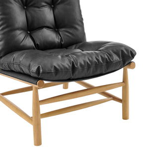 Oswald Faux Leather Tufted Accent Chair, Casa Black