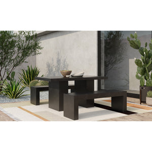 Moe's Lazarus Outdoor Bench Black Concrete
