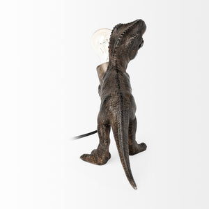Raptor (10.6"H) Dark Tone Resin Tyrannosaurus Rex Table Lamp