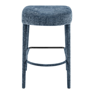 Rylee KD Chenille Backless Counter Stool, Millburry Blue 