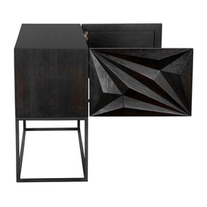 Small Zurich Console, Ebony Walnut with Iron