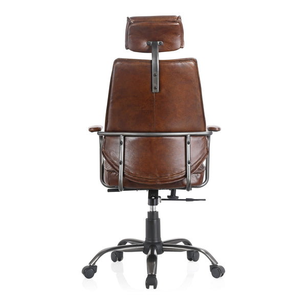 Moe's Executive Office Chair in Dark Brown Leather