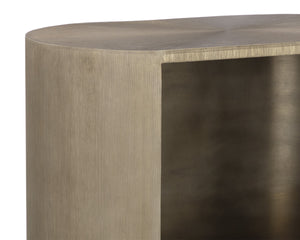 SIENA NIGHTSTAND - OVAL - ANTIQUE BRASS