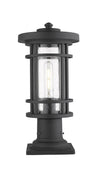 Jordan 1 Light Outdoor Pier Mounted Fixture in Black Finish
